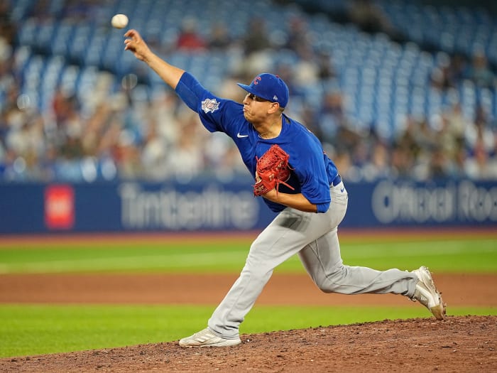 Chicago Cubs starting pitcher Javier Assad on Monday night against the Toronto Blue Jays.